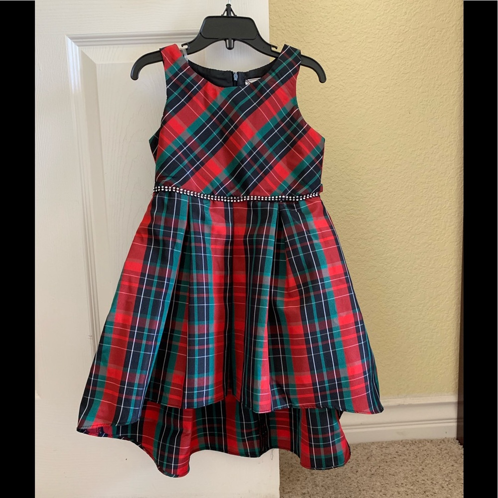 NWOT girls green and red holiday dress size 4